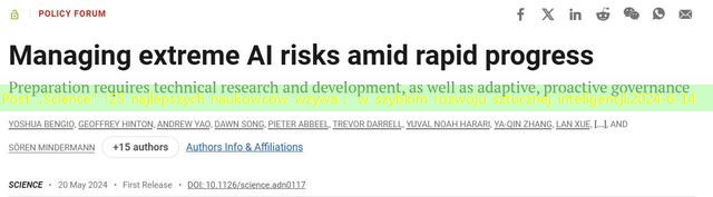 Post „Science”!25 najlepszych naukowców wzywa： w szybkim rozwoju sztucznej inteligencji